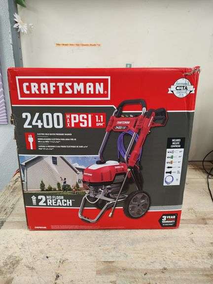CRAFTSMAN Electric Cold Water Pressure Washer, 2400PSI Max | Open Box | (See Condition Notes)