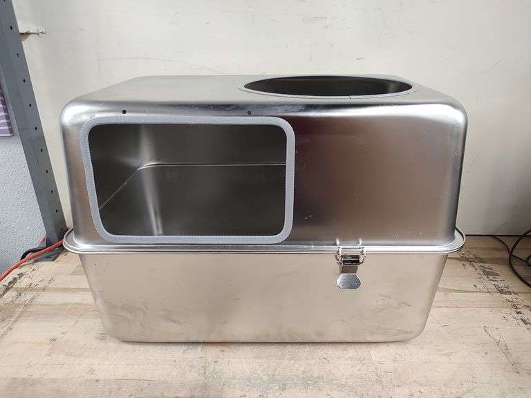 High-Sided Stainless Steel Litterbox, 23 x 17" | Open Box