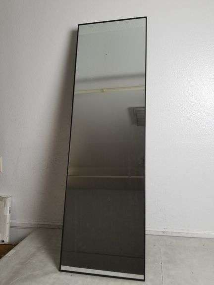 LADYNOW Full Length Rectangular Black Metal Frame Mirror 58"x18" | Open Box