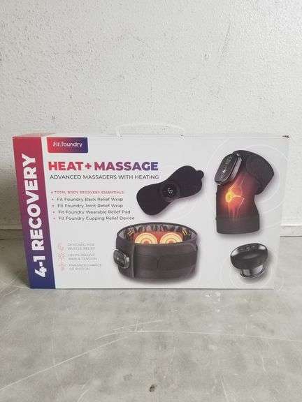 FIT.FOUNDRY 4-1 Recovery Heat + Massage Advanced Massaging Pad & Wraps | Open Box