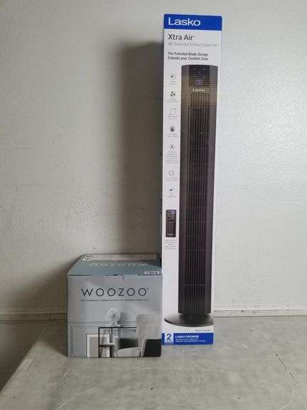 LASKO 48" Tower Fan & WOOZOO 360 Oscillating Fan | Open Box