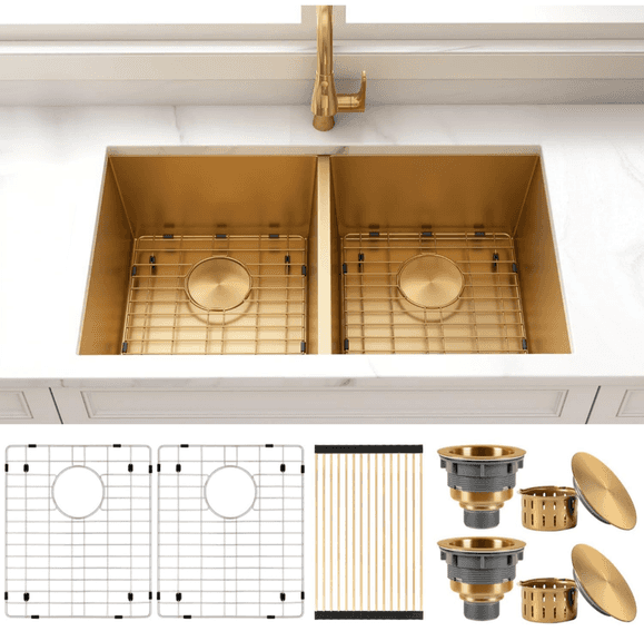 ZEESINK Undermount Double Bowl Kitchen Sink, 31" x 18" | Open Box