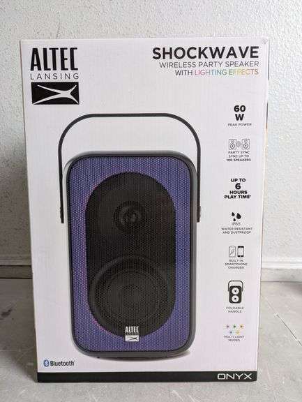 ALTEC LASIG Shock Wave Wireless Party Speaker with Lighting Effects 60W ...
