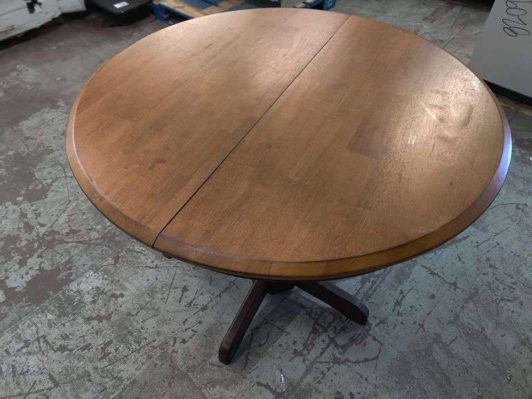 Geirlaugur Round Counter Height Extendable Butterfly Lead Table, 42" W x 36" H x 42" - 61" L | Open Box