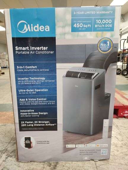 MIDEA Smart Inverter Portable Air Conditioner, 450sq. ft Room Max | Open Box | (See Condition Notes)