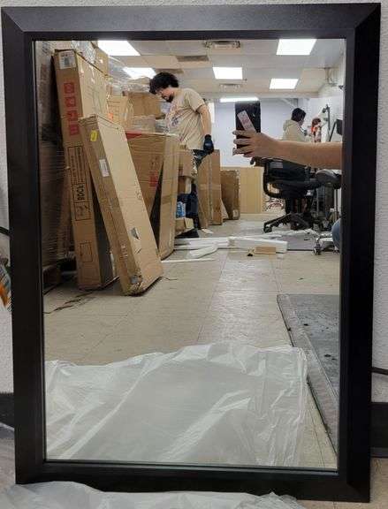 BRIIVUE Black Metal Framed Bathroom Mirror for Wall 22x30" | Open Box