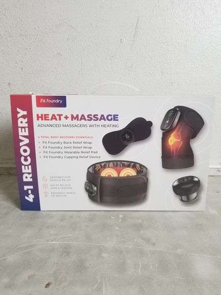 FIT.FOUNDRY 4-1 Recovery Heat + Massage Advanced Massaging Pad & Wraps | Open Box