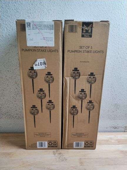 MEMBERS MARK Pumpkin Stake Lights, 2pks | Open Box