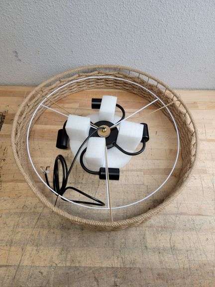 Large Coastal Boho Pendant Lights 18.9In Woven Rattan Lighting | Open Box