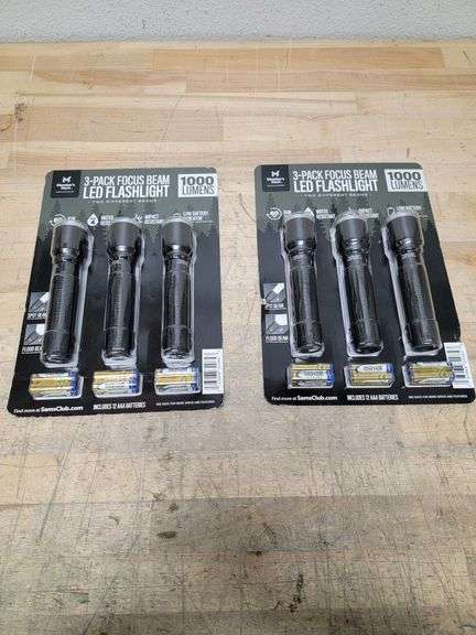 Members Mark 3-Pack Focus Beam LED Flashlight Bundle | Open Box
