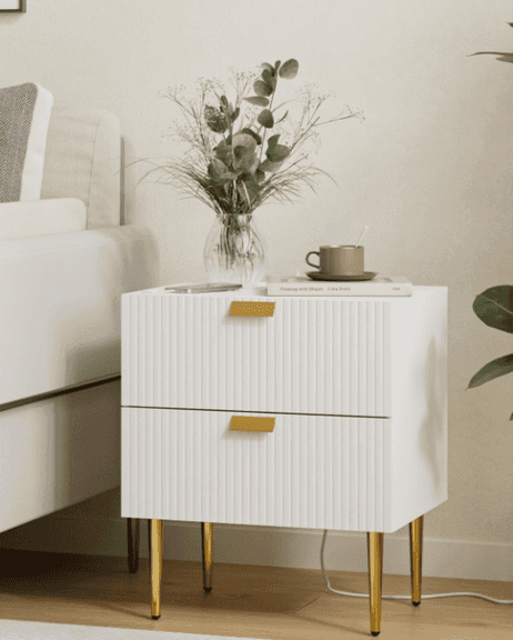 AEPOALUA Nightstand W/Drawers, 15.12"x23.62"x19.69" | Open Box