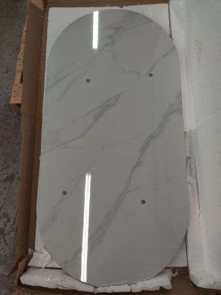 Engineered Stone Dining Table Top, 31.5" W x 63" L, Base Not Included | Open Box