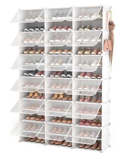 ROJASOP Portable Shoe Rack Organizer with Door 72 Pairs48x12x72" | Open Box