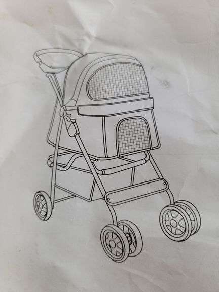 PENGEAR, Purple 27"H Pet Stroller w/ Adjustable Height, Large | Open Box