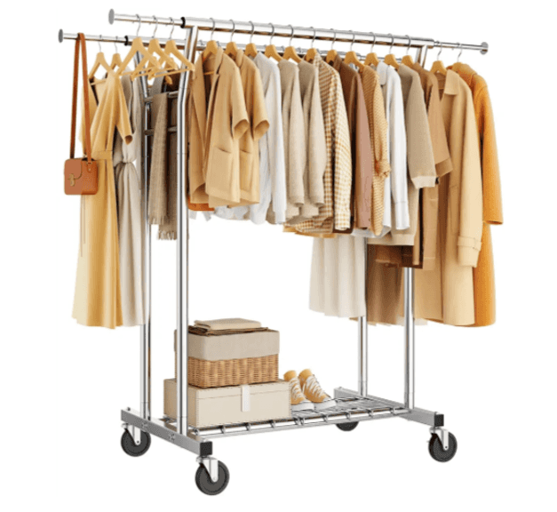 HYSEYY Heavy Duty Clothes Rack w/ Wheels 620 Lbs. Cap. | Open Box ...