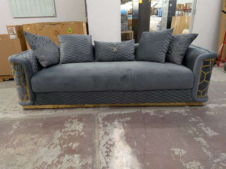 Glory Furniture Talia G0990A-S Sofa Dark Gray | Open Box | (See Condition Notes)