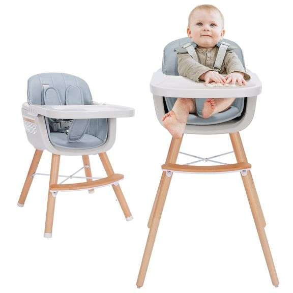 Mallify 3-in-1 Convertible Wooden High Chair | Open Box