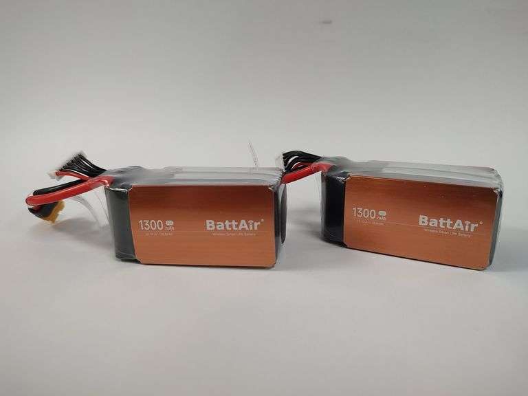 BATTAIR Wireless Smart LiPo Batteries, 2pk - 1300mAh ea. | Open Box