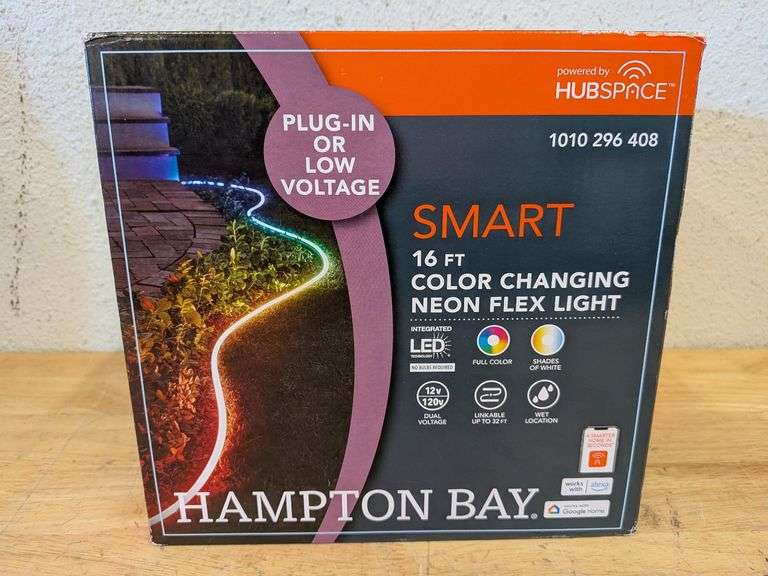 Smart 1000 Lumen 16 ft. White 120V Plug-in/12V Neon Flex LED RGB Outdoor Rope Light | Open Box | (See Condition Notes)
