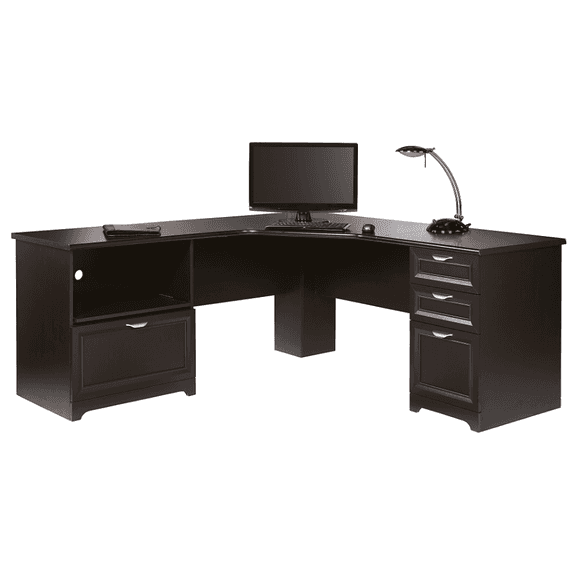 Realspace Magellan Performance 71"W L-Shaped Corner Desk, Espresso | Open Box | (See Condition Notes)