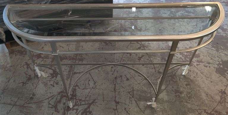 Metal Framed Glass Sideboard, 60" W x 15.5" D x 33" H | Open Box