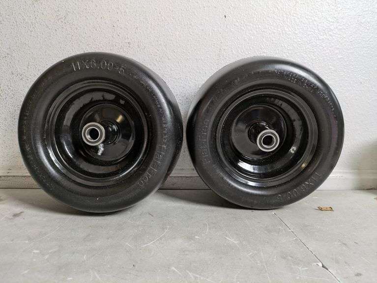 LWLABOC Flat Free Tires For Lawn Mower 11 x 6.00-5 2 Pk | Open Box | (See Condition Notes)