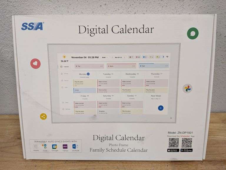 SSA 15.6 Inch Digital Calendar, Wall Planner, & Chore Chart | Open Box | (See Condition Notes)