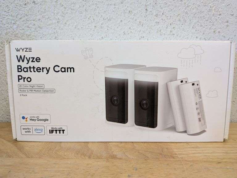 Wyze Battery Cam Pro 2-Pack, Wireless Home Security Camera, 2k | Open Box | (See Condition Notes)
