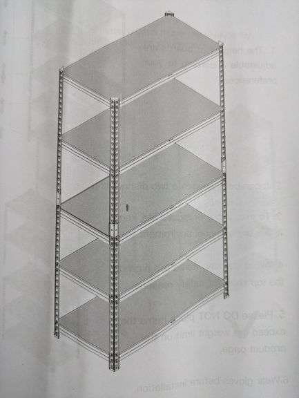 REIBII 5-Tier Garage Shelving Unit With Adjustable Cork Shelves, 35.5"W x 11.9"D x 72"H | Open Box