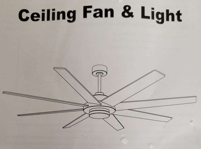 72" Ceiling Fan w/Lights and Remote | Damaged