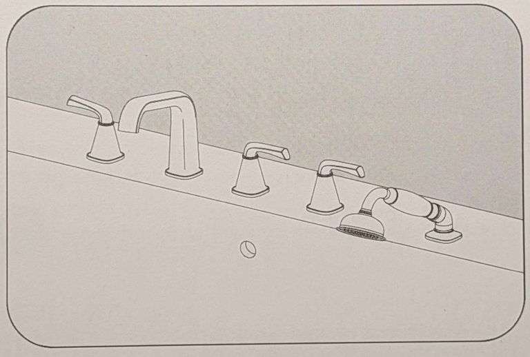 Qinkell Roman Bathtub Faucet w/Hand Shower - 5 Hole | Like New