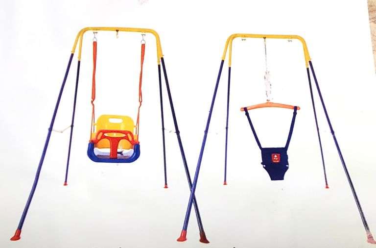 LUXDSGN 3-In-1 Baby Swing And Jumper With Foldable Metal Stand For Aged 6 Months To 10 Years | Open Box