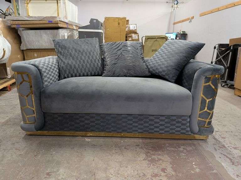 Glory Furniture Talia G0990A-L Loveseat Dark Gray | Open Box | (See Condition Notes)
