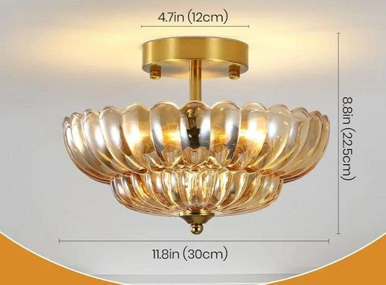 JOI0JES Gold Ceiling Light Fixture | Open Box - Rio Grande Trade