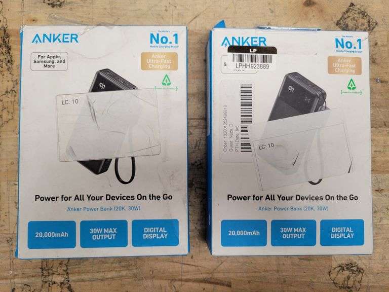 BUNDLE: ANKER 20,000mAh Fast-Charging Power Bank - Black - 2pk | Open ...