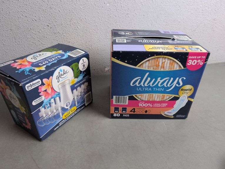 BUNDLE - Always 80ct Ultra Thin Pads Level (4) & Glade 1-Warmer 9 ...