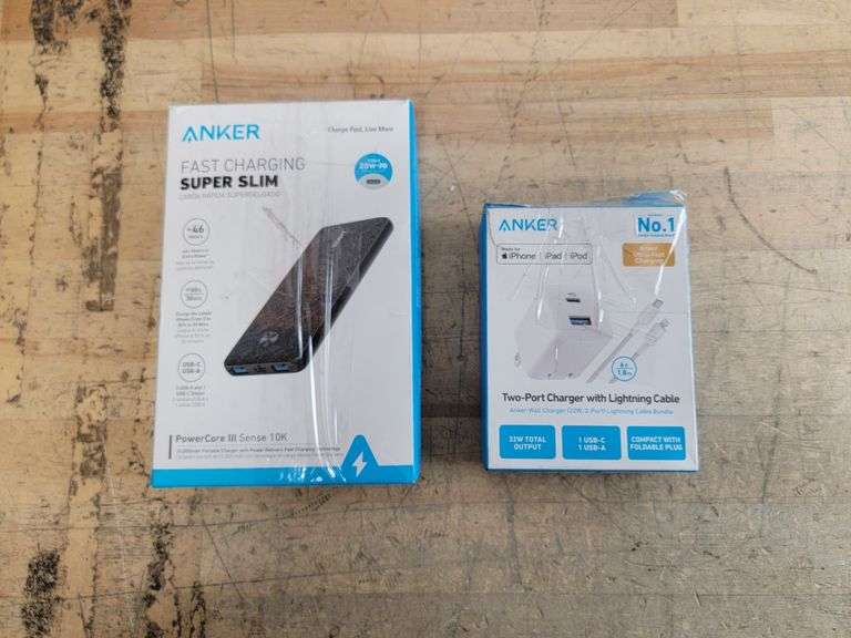 BUNDLE - ANKER Fast Charging Super Slim Portable Charger, Black & 2 ...