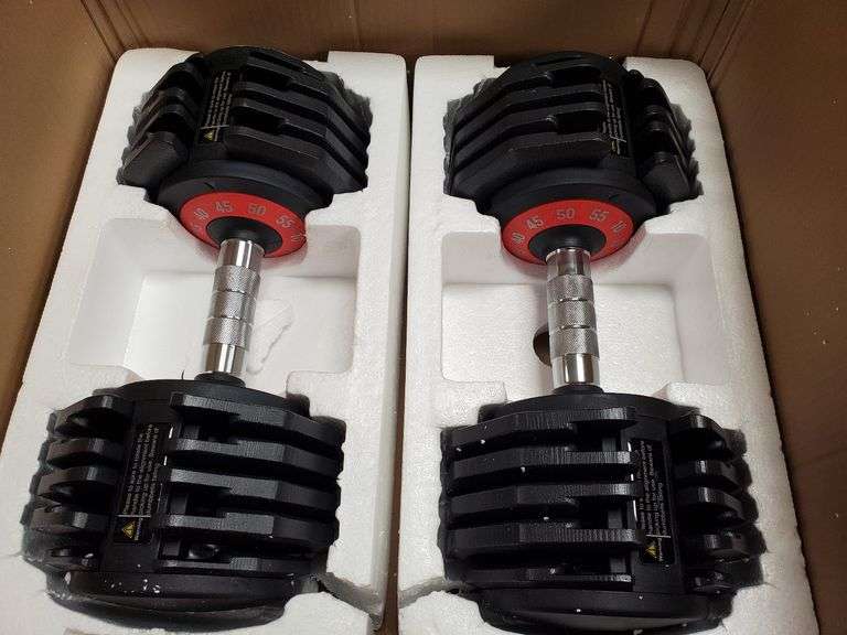 Adjustable Dumbbells, Set of 2, 55lbs Capacity ea | Open Box - Rio ...