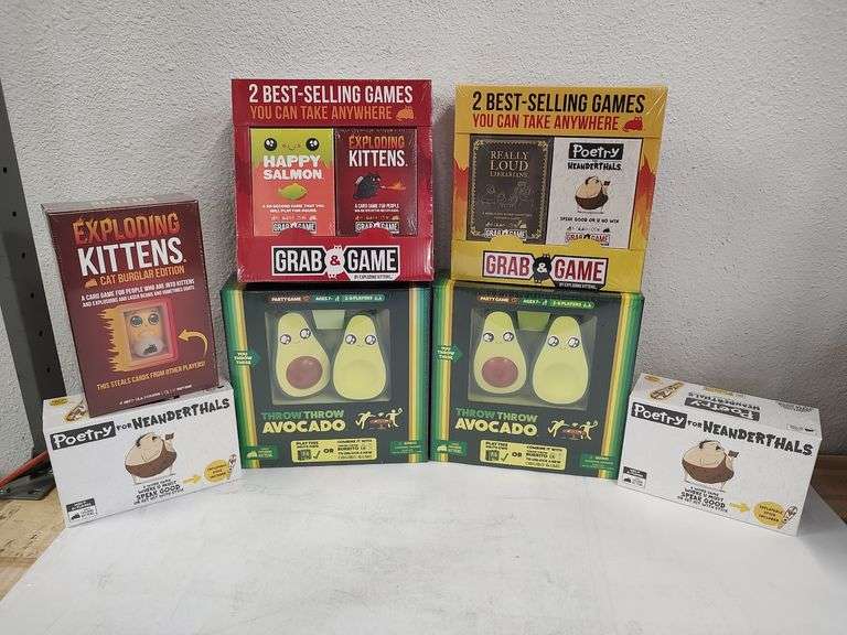 Exploding Kittens Avocado EXPLODING KITTENS Grab & Go Game Pack: Happy Salmon, Exploding Kittens ...
