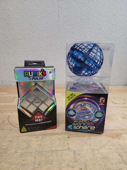 BUNDLE - Rubiks Light Up Cube & Magic Hover Ball Wonder Sphere, Blue ...