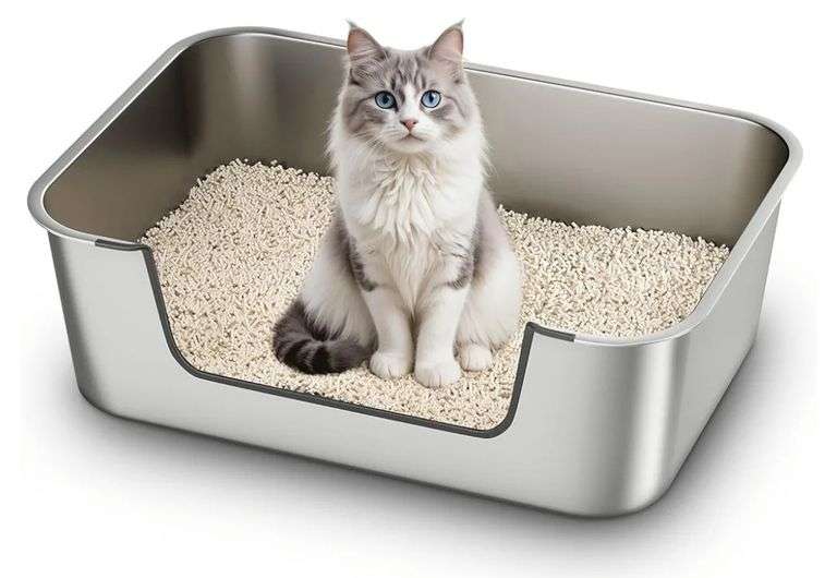 QIUMA Stainless Steel Cat Litter Box with Low Entry | Open Box | (See ...