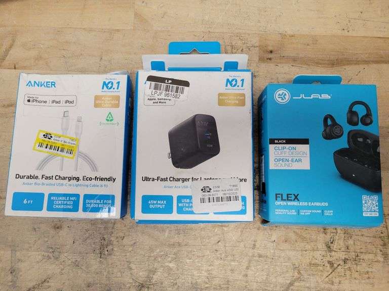 Jlab Charger Plug BUNDLE: ANKER USB-C to Lightning 6ft Charger Cable - White ANKER Ultra ...
