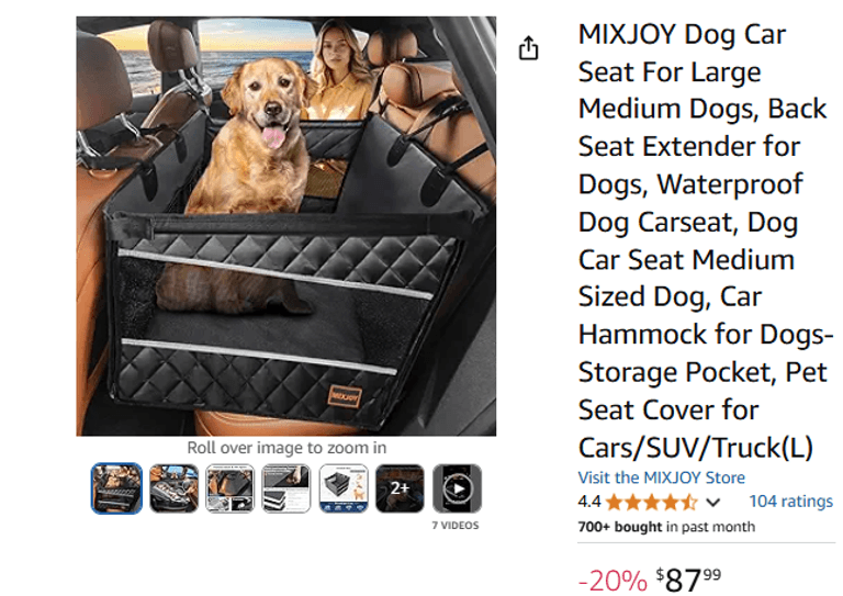 MIXJOY 6-in-1 Dog Car Seat For Small/Medium Dogs Up To 25 Lbs, Multi - View #7