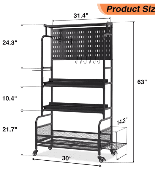 thumbnail image 2 of Lauren&Harold 63" Home Gym Storage Rack - All-in-One Organizer For Dumbbells, Kettlebells & Yoga Mats 2 of 11