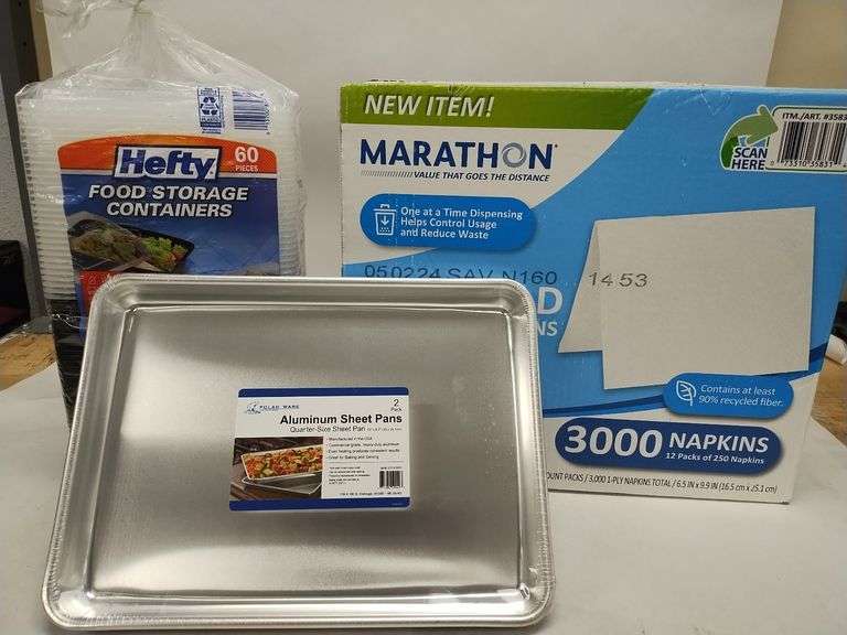 Marathon Interfold 3000 Dispenser Napkins & Hefty 60 Pc 28 Oz ...