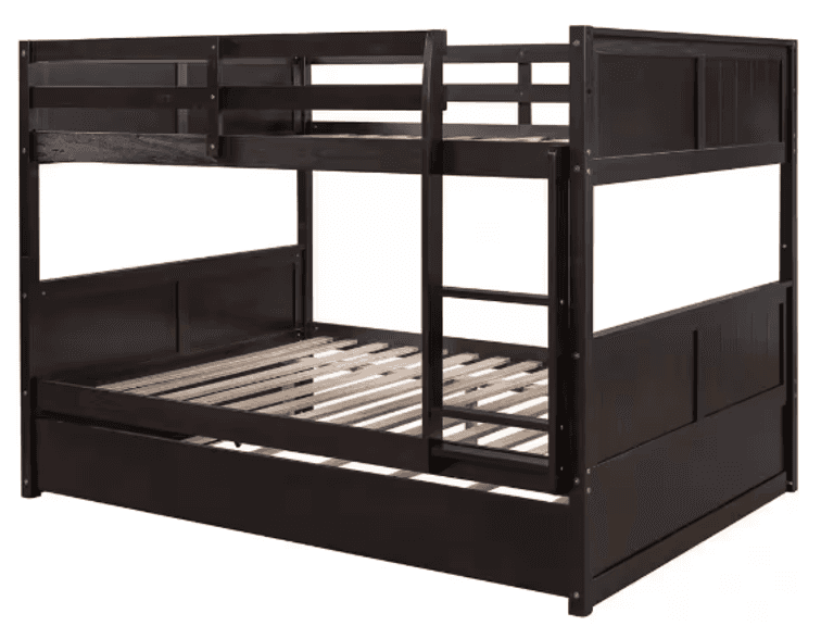 Harper & Bright Designs Espresso Full Over Full Bunk Bed with Twin ...