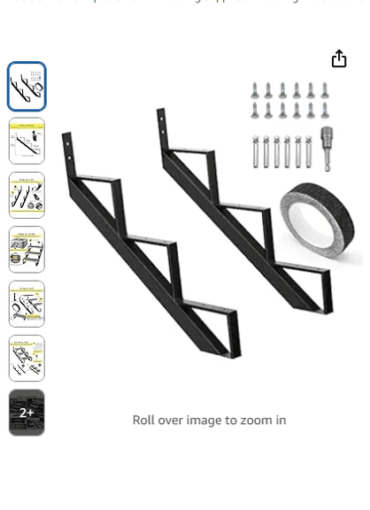 Doniks Steel Stair Step Riser -3 Step for Deck Height 27 Inches Metal ...