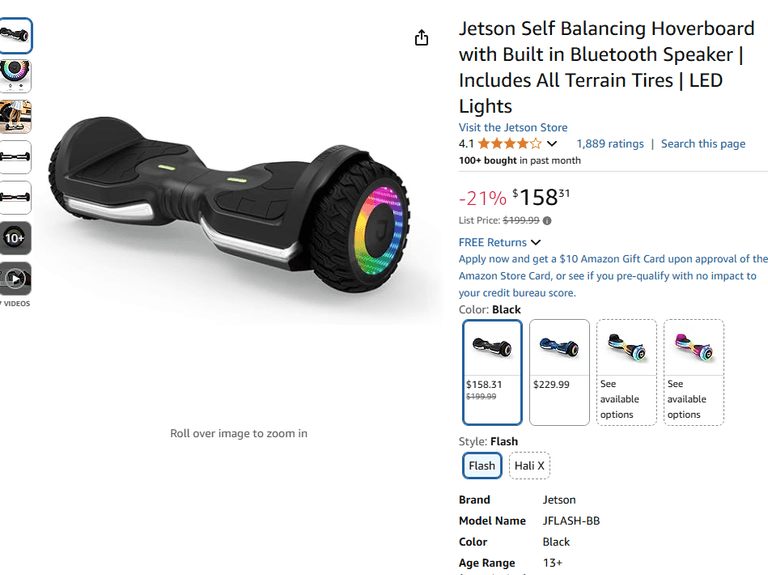 Jetson Self Balancing Hoverboard with Built in Bluetooth Speaker | Like ...