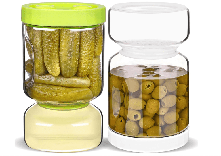 Pickle Rio ZENS 51 oz Pickle Jars w/ Strainer Flip, 2 Pack | Open Box | (See ...