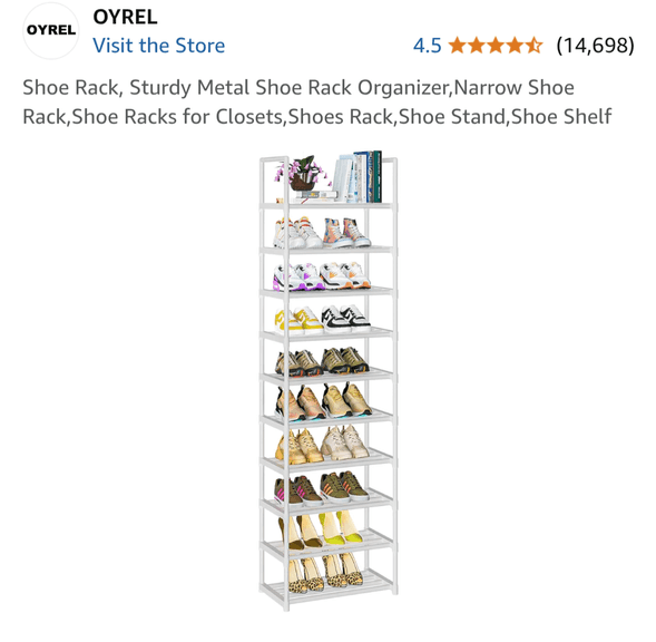 10 Tier Shoe Rack White | Open Box | (See Condition Notes) - Rio Grande ...